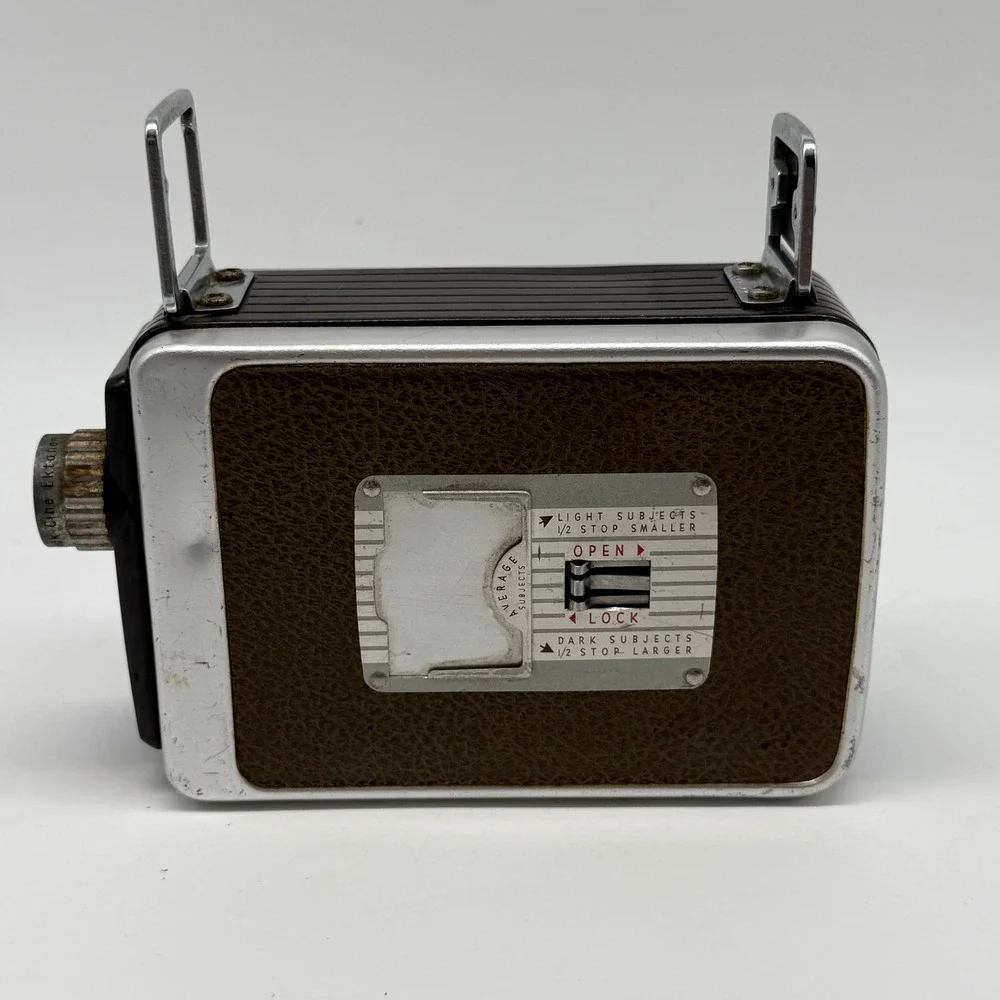 Vintage Kodak Brownie Movie Camera Eight MM Silver Brown 8mm Decor MCM